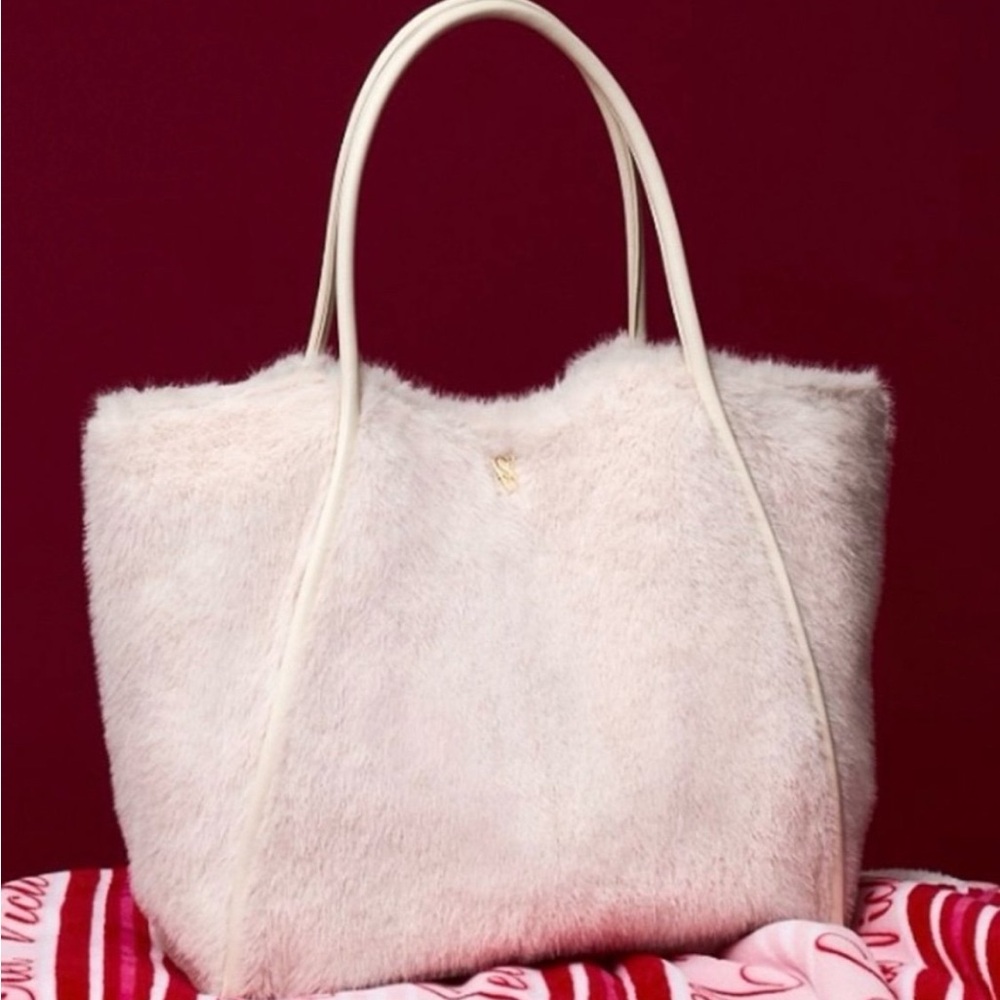Luxurious Victoria’s Secret Pink Faux Fur Tote Bag